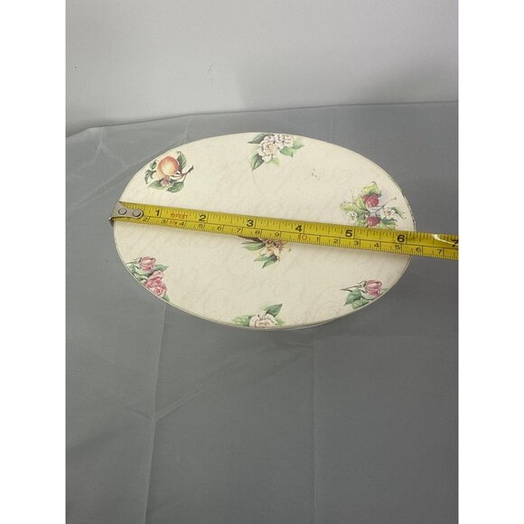 Decorative Floral Oval Jewelry Storage Trinket Vanity Box Storage Container - Picture 9 of 9